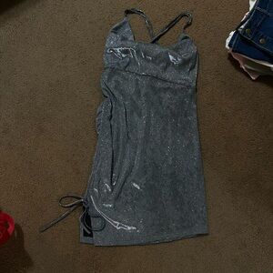 SHEIN glitter Gray / silver Mini Dress
